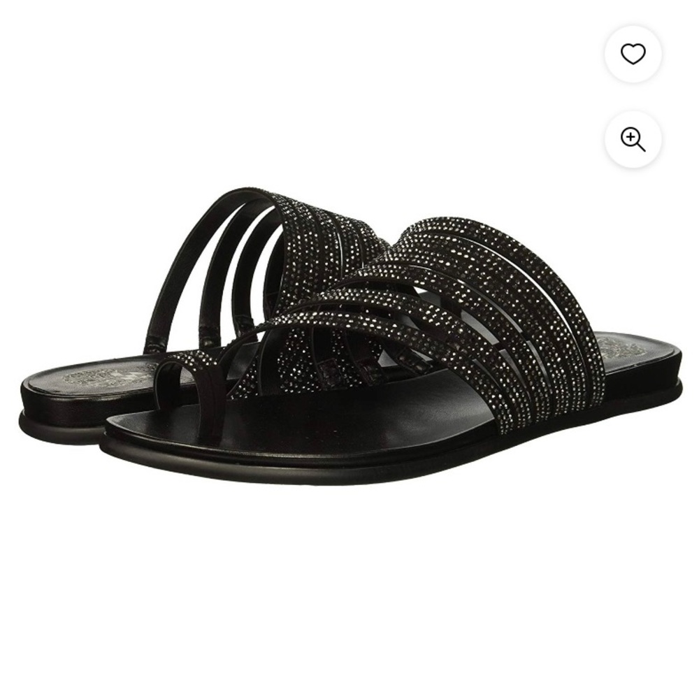 Vince Camuto Edwinny Black Rhinestone Sandals Size 6.5